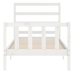 vidaXL Cadre de lit avec tête de lit blanc 90x190 cm bois massif