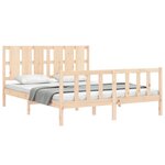 vidaXL Cadre de lit avec tête de lit 160x200 cm bois massif
