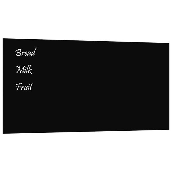 vidaXL Tableau noir magnétique mural Noir 100x50 cm Verre trempé