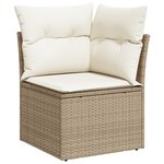Ensemble de Canapés de Jardin de 9 Pièces avec Coussins Beige Rattan Acacia