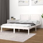 vidaXL Cadre de lit Blanc Bois massif 180x200 cm Super King
