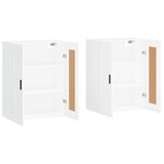 vidaXL Armoires murales 2 Pièces blanc bois d'ingénierie
