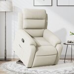 vidaXL Fauteuil inclinable Crème Velours