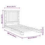 vidaXL Cadre de lit sans matelas gris 90x200 cm bois de pin massif
