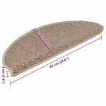 vidaXL Tapis d'escalier autocollants 15 Pièces 65x21x4 cm Sable