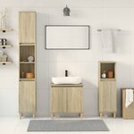 vidaXL Ensemble de meubles de salle de bain 3 Pièces chêne sonoma