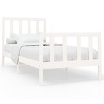 vidaXL Cadre de lit Blanc Bois de pin massif 90x200 cm