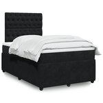 vidaXL Sommier à lattes de lit avec matelas noir 120x190 cm velours