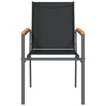 vidaXL Chaises de jardin lot de 6 noir 55x61 5x90cm textilène et acier