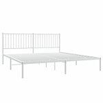 vidaXL Cadre de lit métal avec tête de lit blanc 183x213 cm
