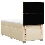 vidaXL Sommier à lattes de lit avec matelas Crème 80x200 cm Tissu