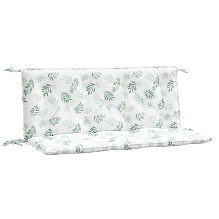 vidaXL Coussins de banc de jardin lot de 2 motif de feuilles tissu