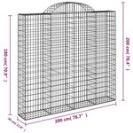 vidaXL Paniers à gabions arqués 3 Pièces 200x30x180/200 cm Fer galvanisé