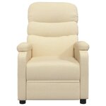 vidaXL Fauteuil électrique de massage Crème Tissu