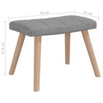 vidaXL Chaise à bascule avec tabouret Gris clair Tissu