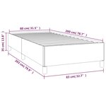 vidaXL Cadre de lit Gris foncé 80x200 cm Velours