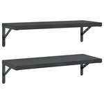 vidaXL Étagères murales 2 Pièces 75x30 cm noir acier inoxydable