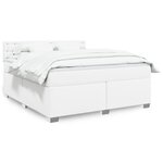 vidaXL Sommier à lattes de lit avec matelas Blanc 180x200cm Similicuir