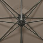 vidaXL Parasol déporté avec mât et lumières LED Taupe 300 cm