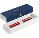 Waterman  graduate allure stylo plume   laque rouge satinée  plume fine  cartouche encre bleu  coffret cadeau