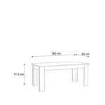 PILVI Table a manger - Blanc - L 180 x I90 x H 75 cm