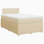 vidaXL Sommier à lattes de lit avec matelas Crème 120x200 cm Tissu