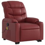 vidaXL Fauteuil inclinable de massage Rouge bordeaux Similicuir