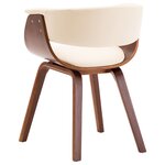 vidaXL Chaises à manger lot de 2 crème bois courbé et similicuir