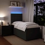 vidaXL Sommier à lattes de lit avec matelas Noir 90x190 cm Velours