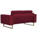 vidaXL Canapé à 2 places Tissu Rouge bordeaux