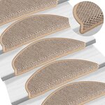 vidaXL Tapis d'escalier autocollants 15 Pièces 56x17x3 cm Beige clair