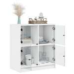 vidaXL Armoire latérale avec portes en verre blanc 68x37x75 5 cm