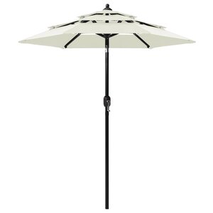 vidaXL Parasol de jardin à 3 niveaux avec mât en aluminium sable 2 m