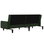 vidaXL Canapé-lit à 2 places vert foncé velours