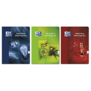 CahierTP 24x32cm piqûre 40 pages Seyès+40 pages unies coloris aléatoires OXFORD