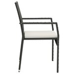 vidaXL Ensemble à manger de jardin coussins 7Pièces Noir Résine tressée