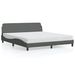 vidaXL Cadre de lit sans matelas gris foncé 160x200 cm tissu