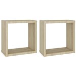 vidaXL Étagères cube murales 2 Pièces chêne sonoma 30x15x30 cm