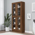 vidaXL Armoire à vitrine Chêne brun 82 5x30 5x185 5cm Bois ingénierie