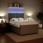 vidaXL Sommier à lattes de lit et matelas Gris clair 140x200cm Velours