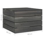 vidaXL Tables palette de jardin 2 Pièces Bois de pin massif Gris foncé