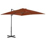 vidaXL Parasol déporté avec mât en aluminium Terre cuite 250x250 cm