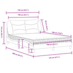 vidaXL Lit avec matelas taupe 140x190 cm tissu
