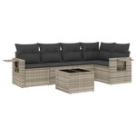 vidaXL Salon de jardin 6 Pièces avec coussins gris clair résine tressée