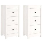 vidaXL Buffets 2 Pièces blanc 40x35x80 cm bois massif de pin