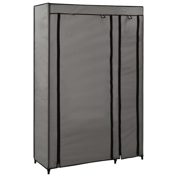 vidaXL Garde-robe pliable Gris 110x45x175 cm Tissu