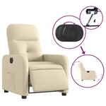 vidaXL Fauteuil inclinable électrique Crème Tissu