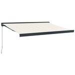 vidaXL Auvent rétractable crème 3 5x2 5 m tissu et aluminium