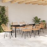 vidaXL Set de Salle à Manger de Jardin 7 Pièces en Rattan Poly Brun