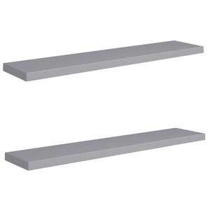 vidaXL Étagères murales flottantes 2 Pièces gris 120x23 5x3 8 cm MDF